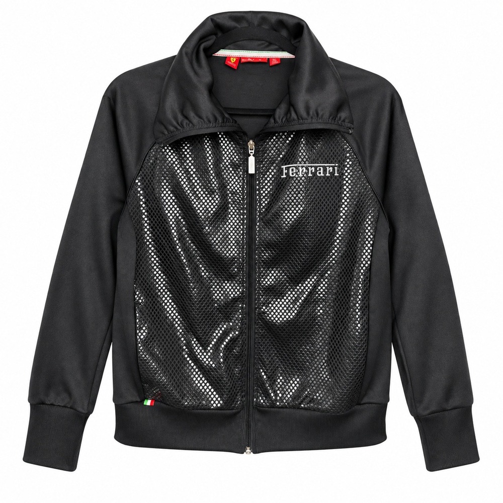 Puma Scuderia Ferrari Track Jacket Womens XL Black Mesh Panel Zip Up